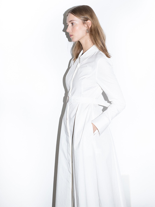 [20SS]SANTA MONICA a line classic shirt dress (Off white)