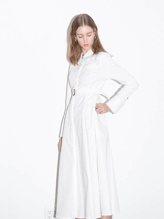 [20SS]SANTA MONICA a line classic shirt dress (Off white)