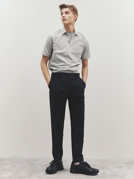 Coolmax Pique Shirt + Straight-fit Seersucker Trousers SET