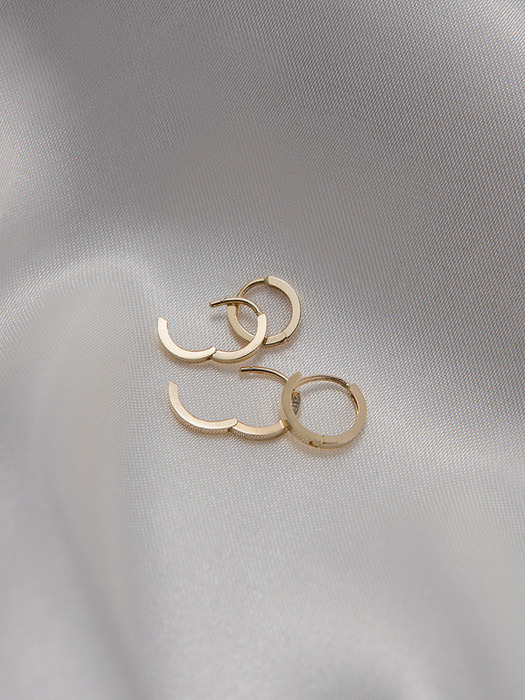 14k gold basic edge onetouch earrings (14k 골드)