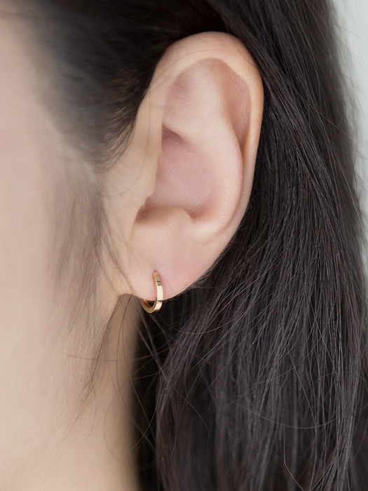 14k gold basic edge onetouch earrings (14k 골드)