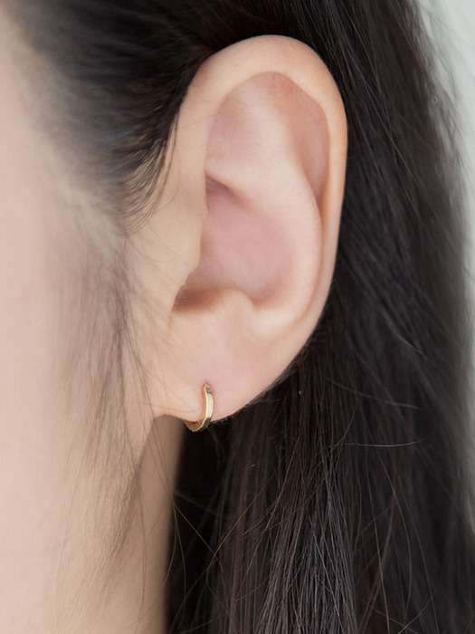 14k gold basic edge onetouch earrings (14k 골드)