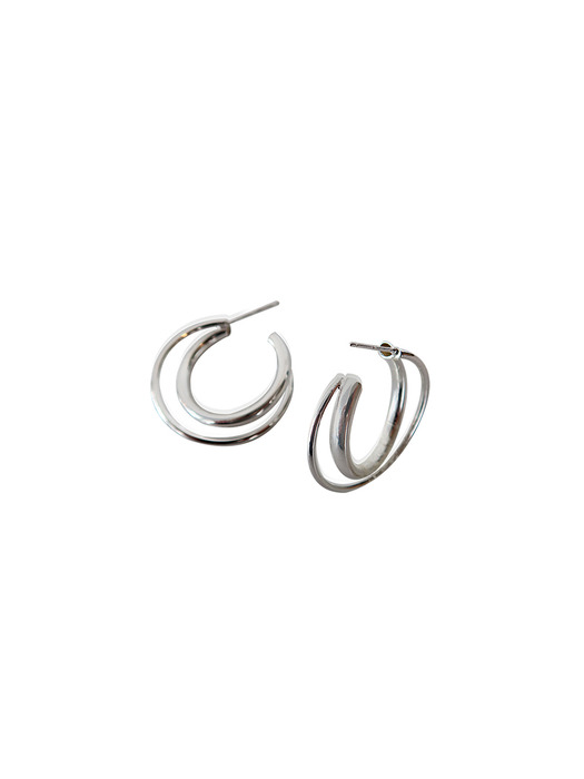 silver925 cross hoop ring earring S