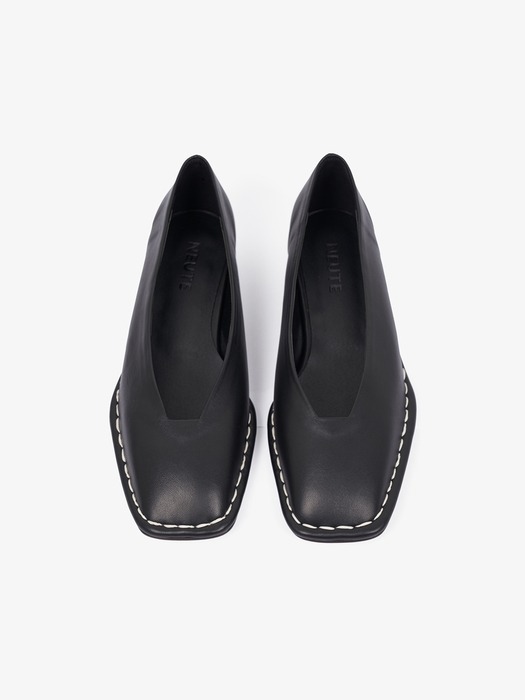 20mm Freja Hand Stitch Loafer Shoes (Black)