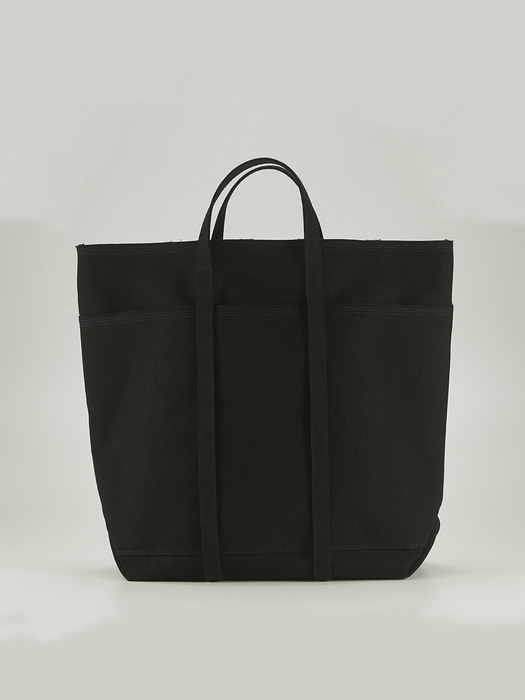 6 Pocket Canvas Totebag - Black