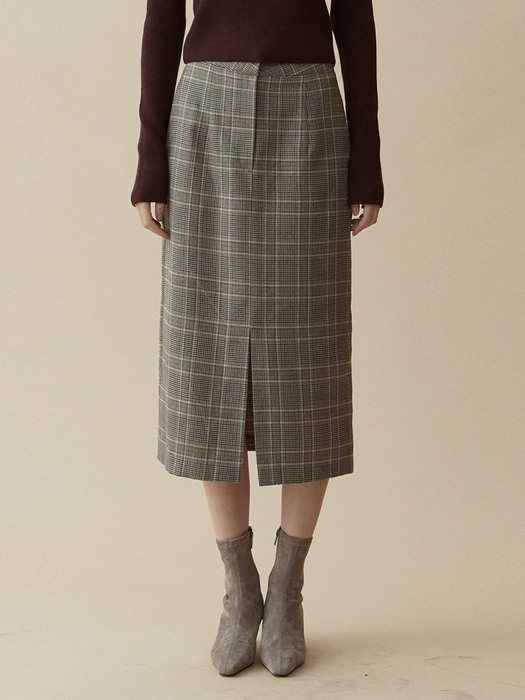 V.check midi-skirt (brown)
