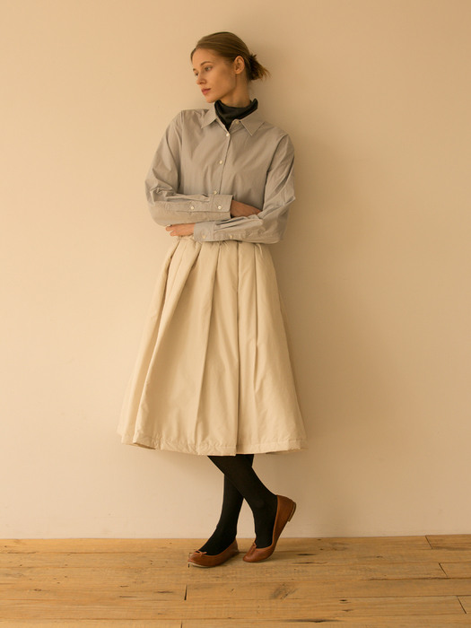 LAYLA A-LINE SKIRT- IVORY QUILTING