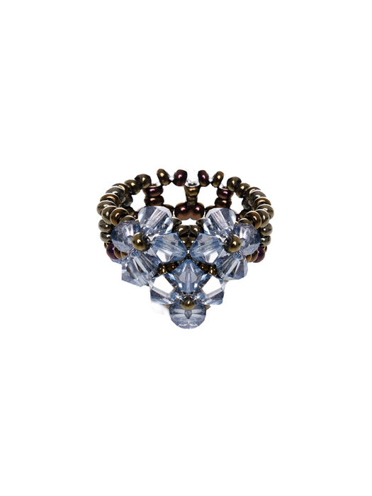 Heart Beads Ring (Black)