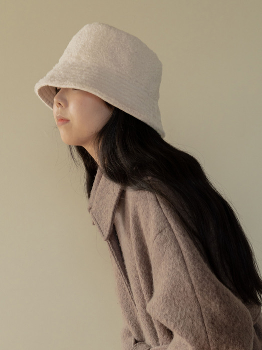 Boucle Bucket Hat Ivory 