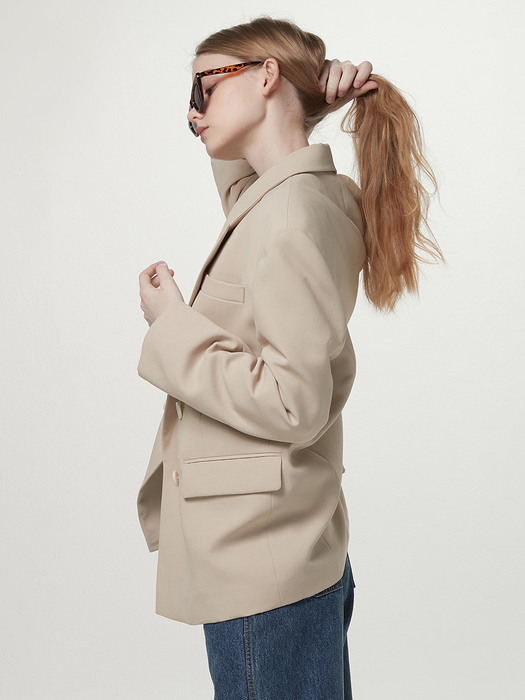 [BE:able] Overfit double jacket - Light beige