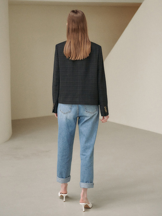 21SN tweed crop jacket [BK]