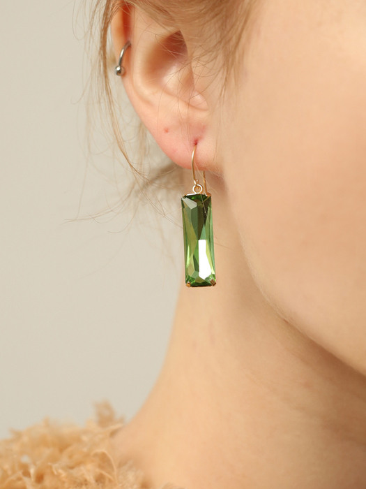 Bling Green Cue Earring