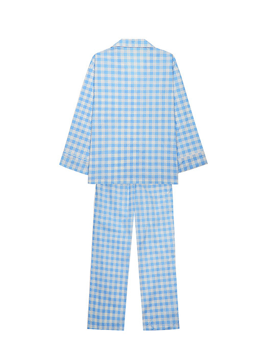 Cheeky Check Pajama Set (Cloud Blue)