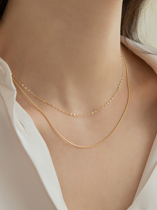 14K Gold Round Snake Necklace (14k골드) s08