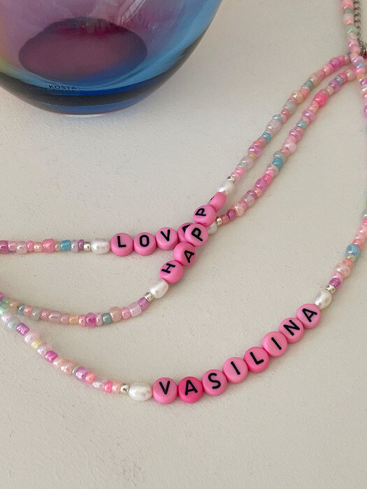 [단독]initial baby beads necklace