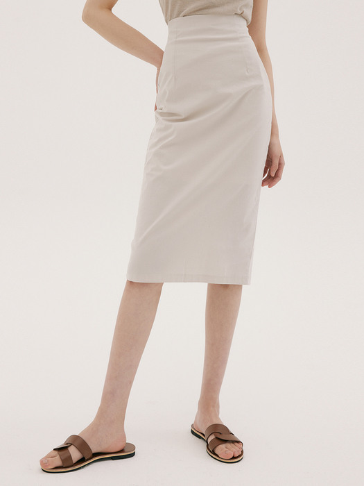 [리퍼브]FSK LINEN BACK SLIT SKIRT IVORY