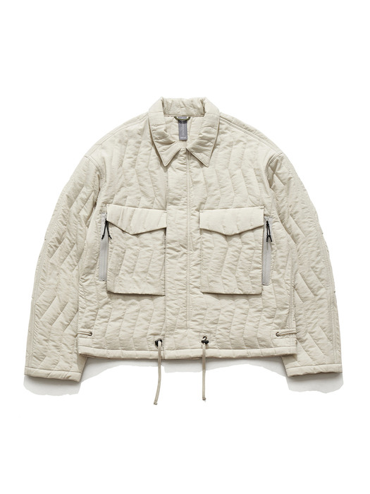 QUILTED SHIRT JACKET / L.GREY