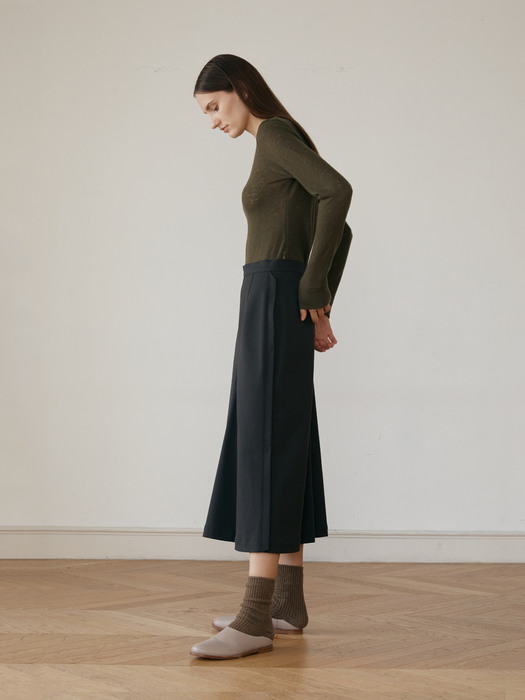 A-line midi skirt (dark brown)