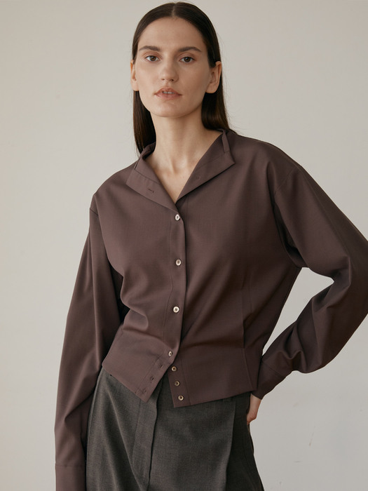 Blouson blouse (burgundy)