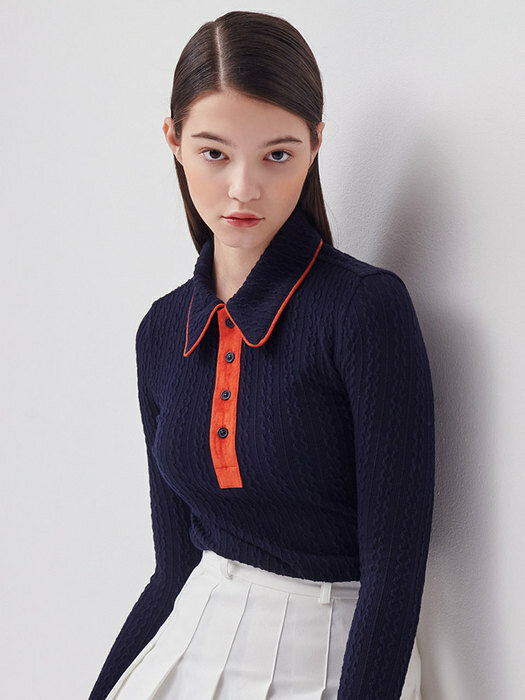 CELLTY WIDE COLLAR CABLE KNIT NV