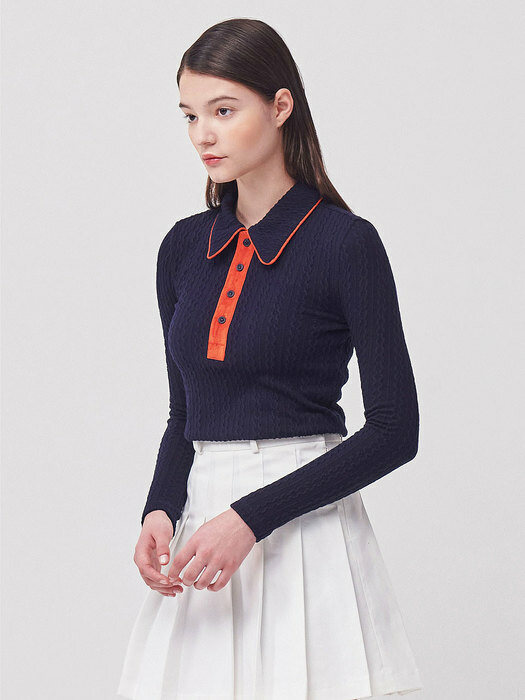 CELLTY WIDE COLLAR CABLE KNIT NV