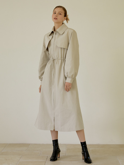 2-way string trench coat (beige)
