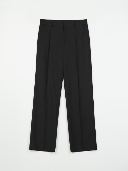 Pleated Wide Pants (Black)