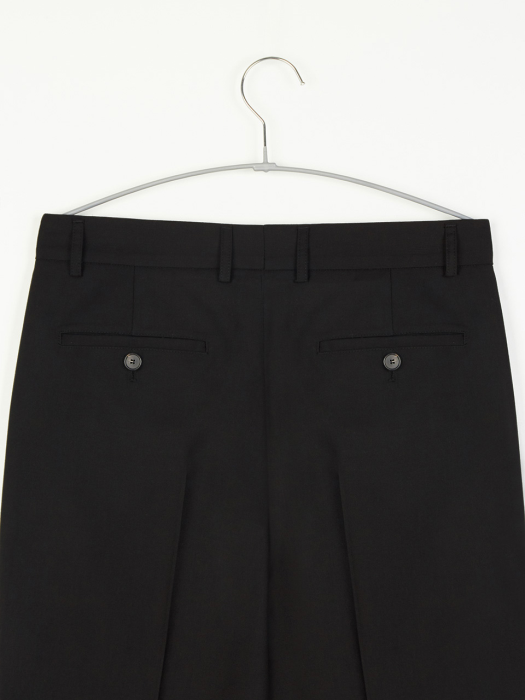 Pleated Wide Pants (Black)