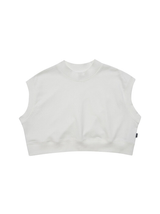 WOMENS OVER FIT CROP VEST(IVORY)