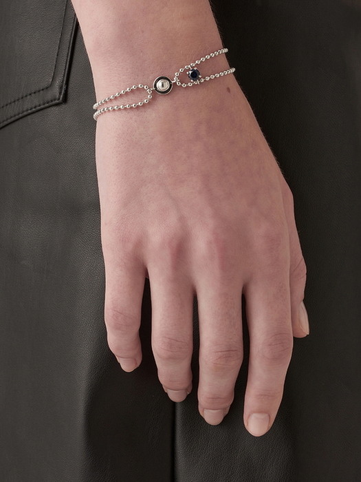 [Silver 925] Synthetic Sapphire Bracelet