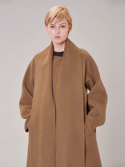 MUFFLER LINE COAT_CAMEL