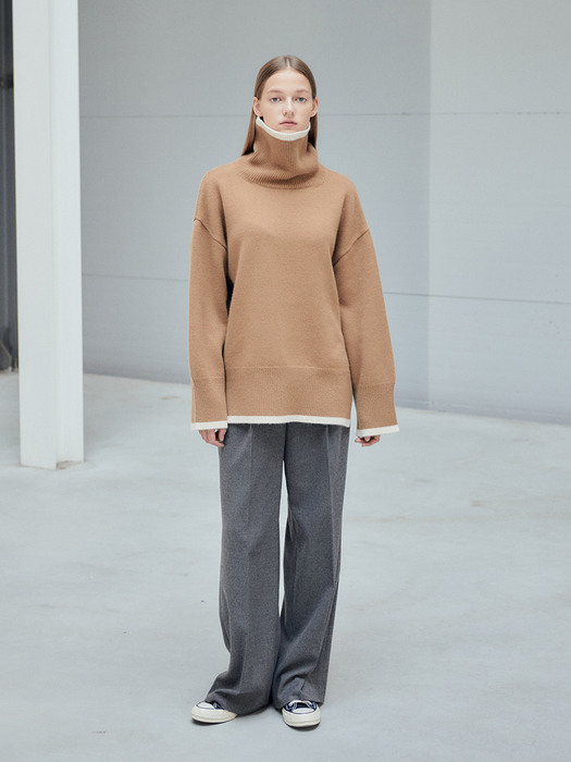 21WN color point roomy turtleneck [C/BE]