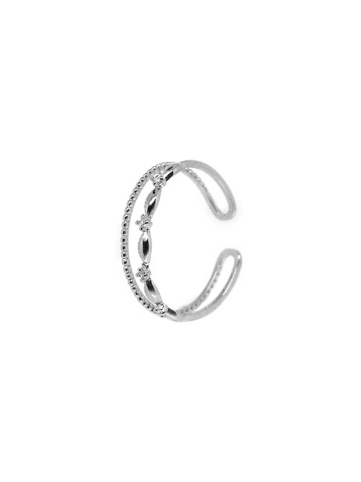 Cubic Point Layered Open Ring (Silver925)