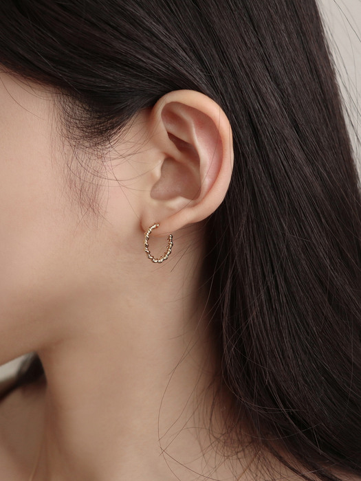 14K gold one-touch rope earring