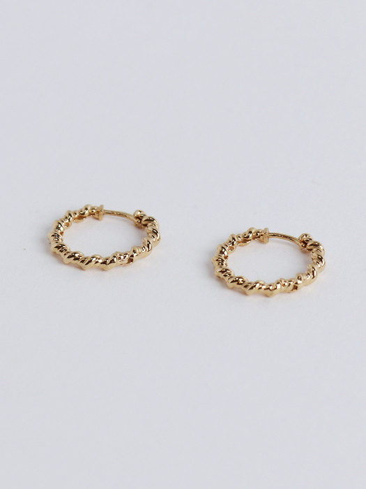 14K gold one-touch rope earring