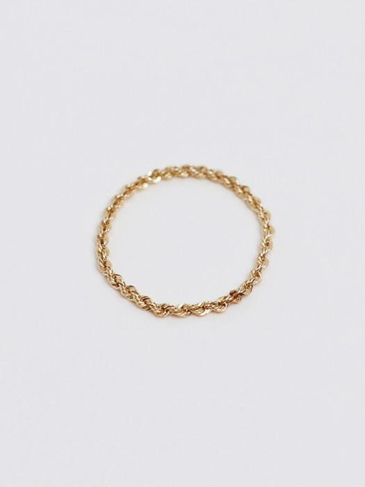 14K gold bold rope chain ring