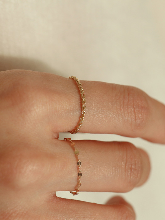 14K gold bold rope chain ring