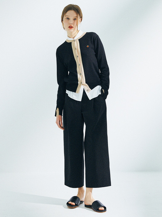 Pleated Wide Pants [Black]