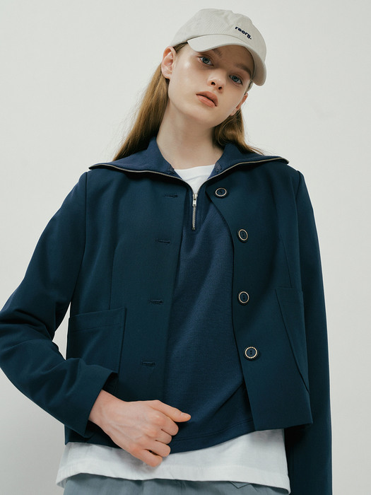 KACK ROUND NECK JACKET BLUE GREEN