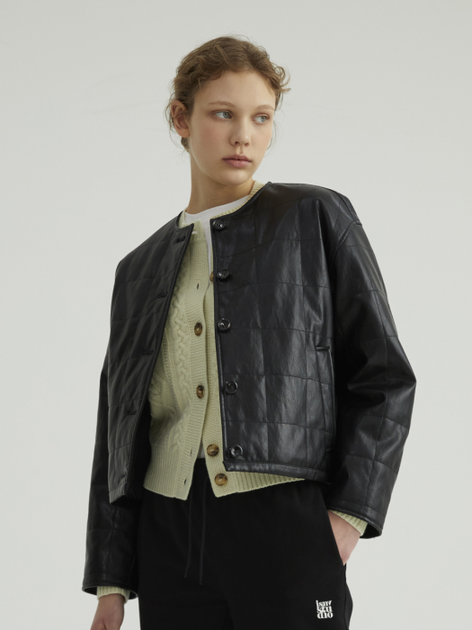 Eco-leather Quilted Jacket BLACK (JYJU2B900BK)