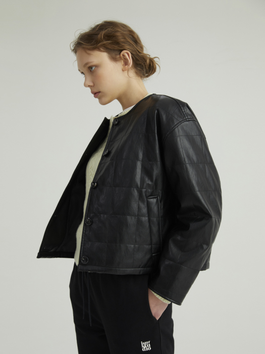 Eco-leather Quilted Jacket BLACK (JYJU2B900BK)