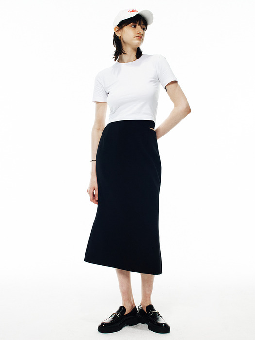 [Drama Signature] Cut-out Waist Midi Skirt