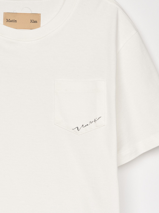 BASIC FIT POCKET TOP IN WHITE