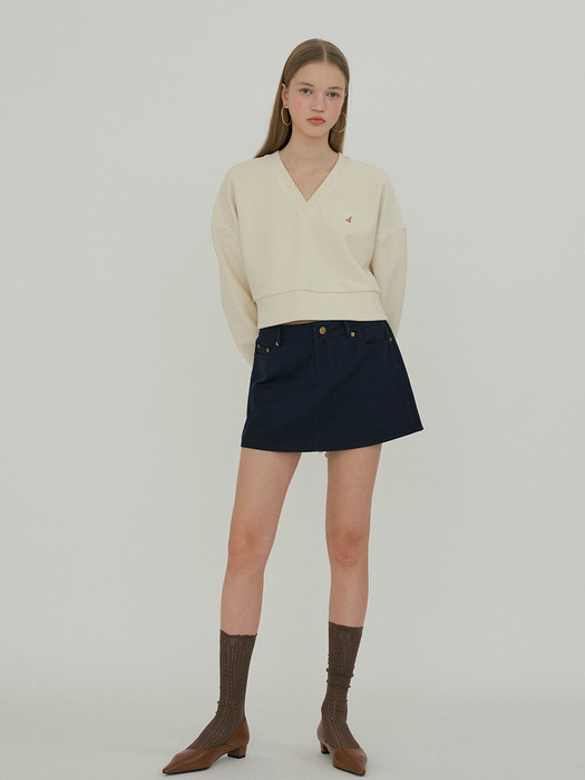 90s mini cotton skirt_navy