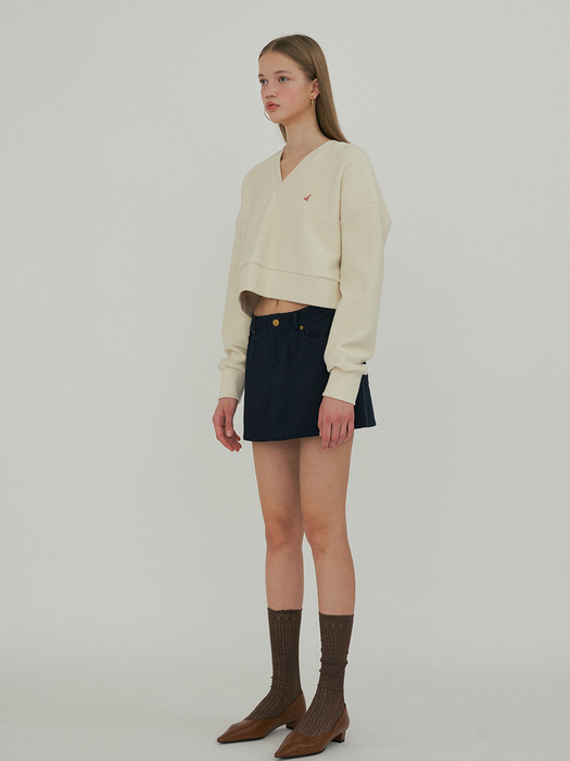 90s mini cotton skirt_navy