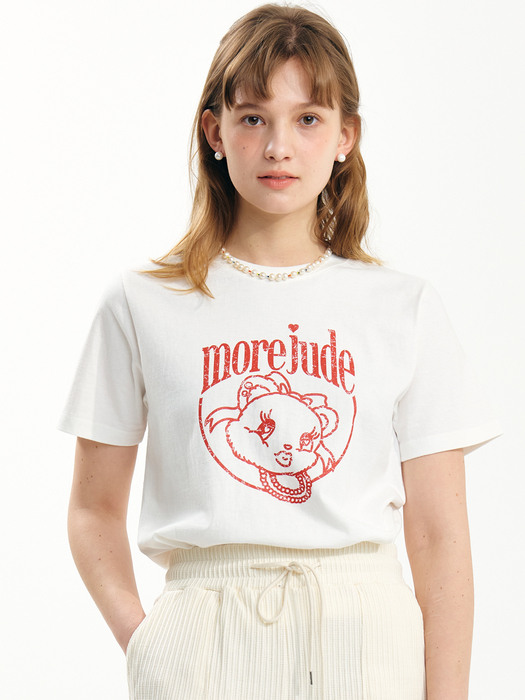 MoreBear Vintage Printing T-shirt 화이트