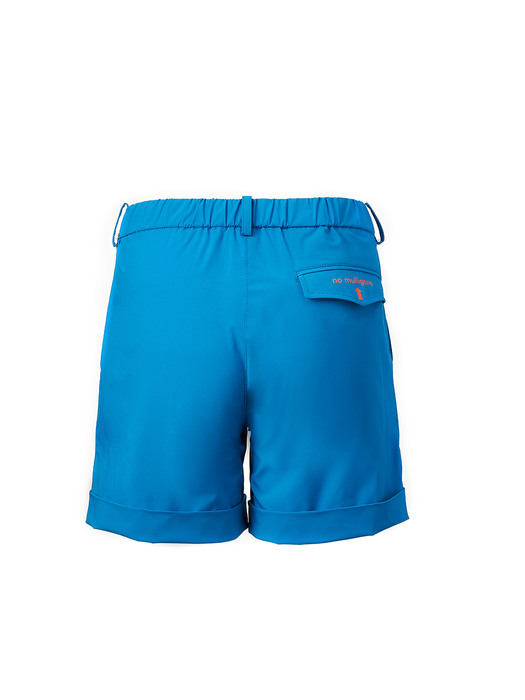stretch roll-up shorts_aqua blue