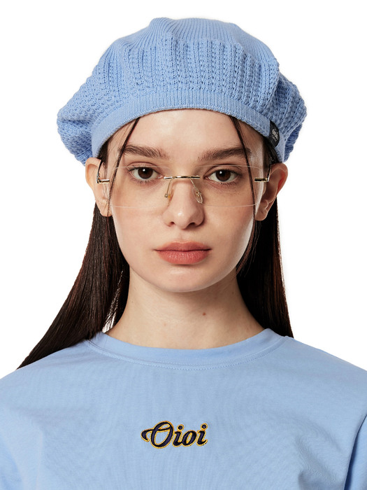 OIOI CLASSIC KNIT BERET [SKY BLUE]