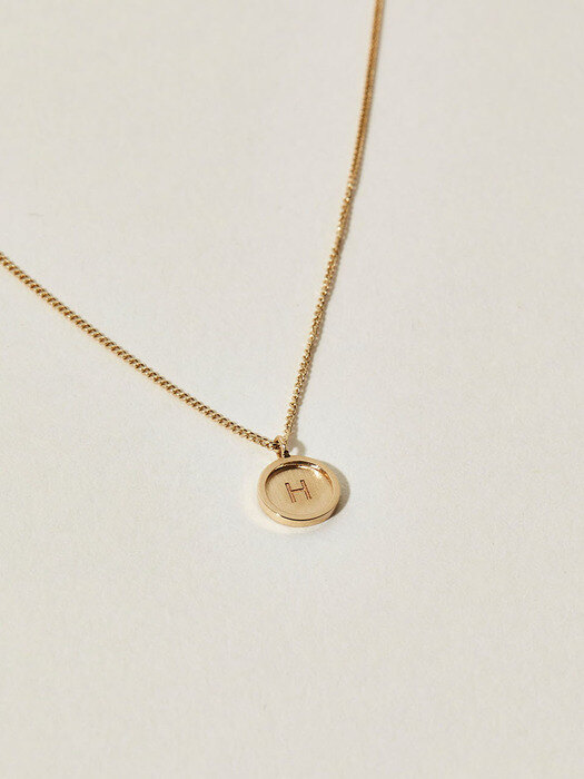 14k coin initial necklace