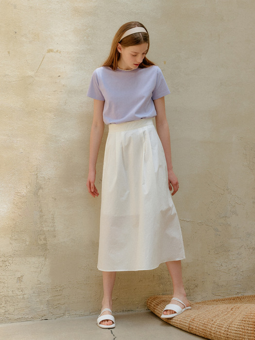 COTTON LONG SKIRT_WHITE